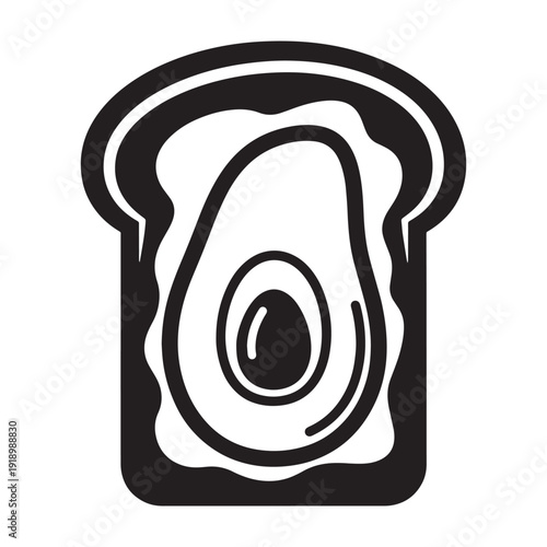 Avocado toast icon in modern minimalist design