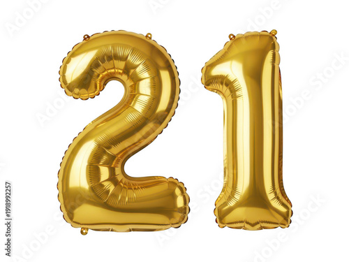 Wallpaper Mural A gold balloon in the shape of the number 21 Torontodigital.ca