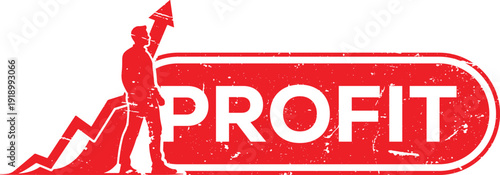 Profit growth concept with upward trend arrow