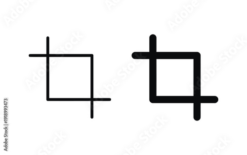 Crop tool icons in outline and bold styles for image editing