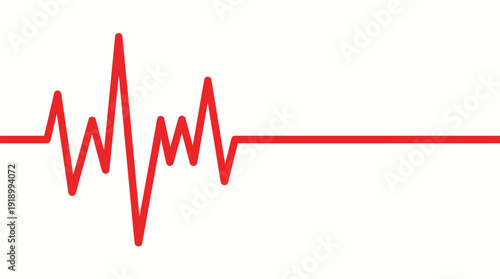 Heartbeat Line Vector – Stylized Red ECG Pulse Wave for Medical, Health, Emergency, Fitness, and Life Monitoring Design Projects