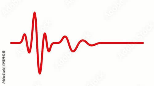 Heartbeat Line Vector – Stylized Red ECG Pulse Wave for Medical, Health, Emergency, Fitness, and Life Monitoring Design Projects