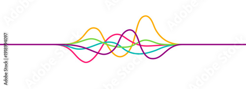 Colorful, continuous squiggle cable background. Vibrant abstract wavy lines vector design. Multicolored interconnected flowing wire illustration