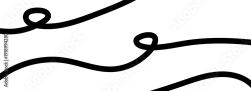 Bold abstract thick line pattern. Minimalist black squiggle wave design. Creative flowing stroke illustration background