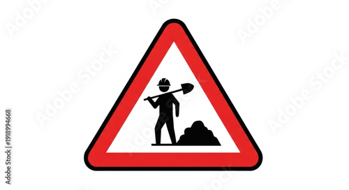 Road Work Warning Sign Symbol.