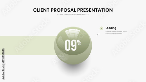 Modern Forecast One Option Infographic Slide Design. Service Proposal 1 Element Diagram Presentation Layout. Investor Growth Slideshow Template Vector Illustration.