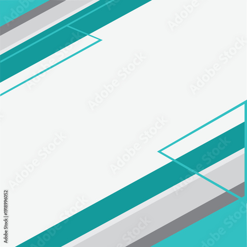 Fotografie Modern Abstract Geometric Background with White Space Center in Teal and Gray
