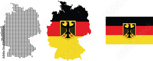 Germany geographic silhouette filled with national flag modern country visualization