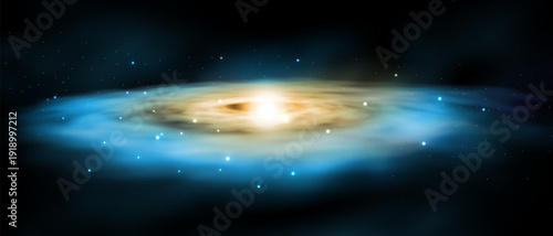 Sky galaxy cloud nebula stars dark night universe milky way cosmos vector