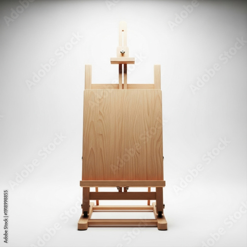 Mini wooden easel standing isolated on a white background, showcasing its adjustable structure and natural finish, perfect for small canvas displays