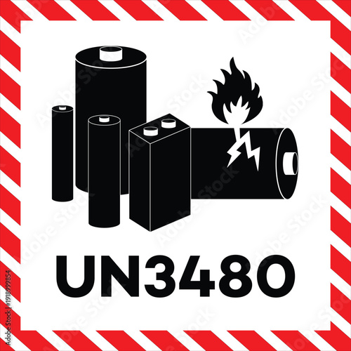 UN 3480 ADR LBM Lithium Battery Hazard Mark