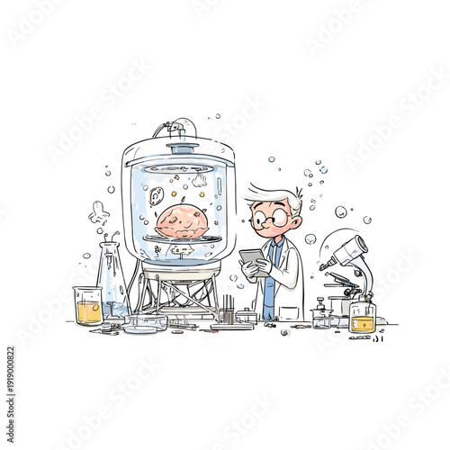 Cultivated Meat Growing in Bioreactor Lab