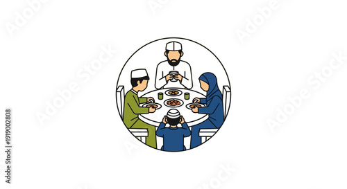 People gathered around a table sharing food and drinks in a social setting viewed from above