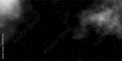 Storm background with gray clouds. Isolated white fog on the black background, smoky effect for photos and artworks. Abstract smoke texture frame over black background. Dark Cloudy Smoke Texture High-