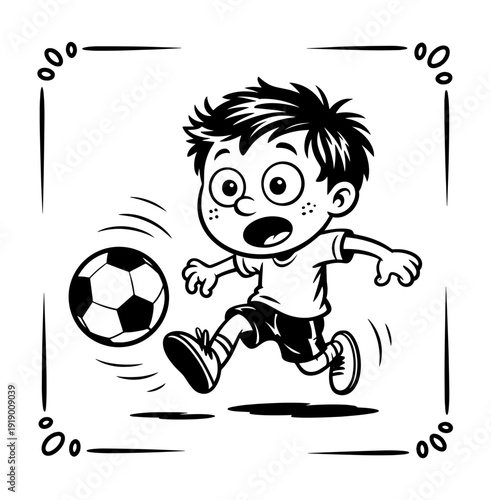 Children sport and recreation playing football