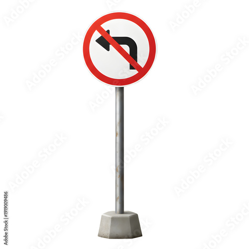 No Left Turn Prohibitory Traffic Road Sign