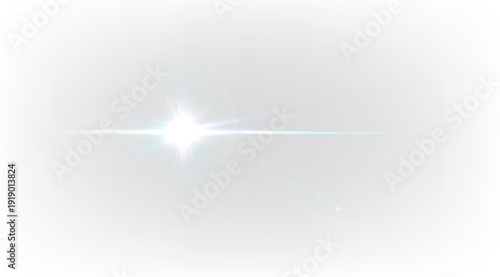 Quadro su tela Rainbow Crystal Holographic Light Refraction Overlay PNG with Prism Lens Glow Tr