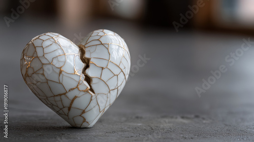 Cracked Heart Symbol: A sha...