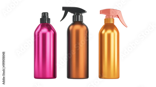 Red Blue Pink Spray Bottles