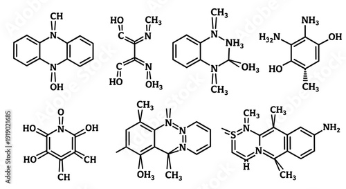 Collection of Organic Chemical Structures and Molecules.
