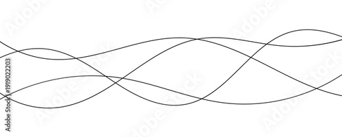 Technology abstract lines illustration on white background. Grey Wave Swirl, frequency sound wave .Twisted curve lines with blend effect. Technology, data science, geometric border pattern. Eps10