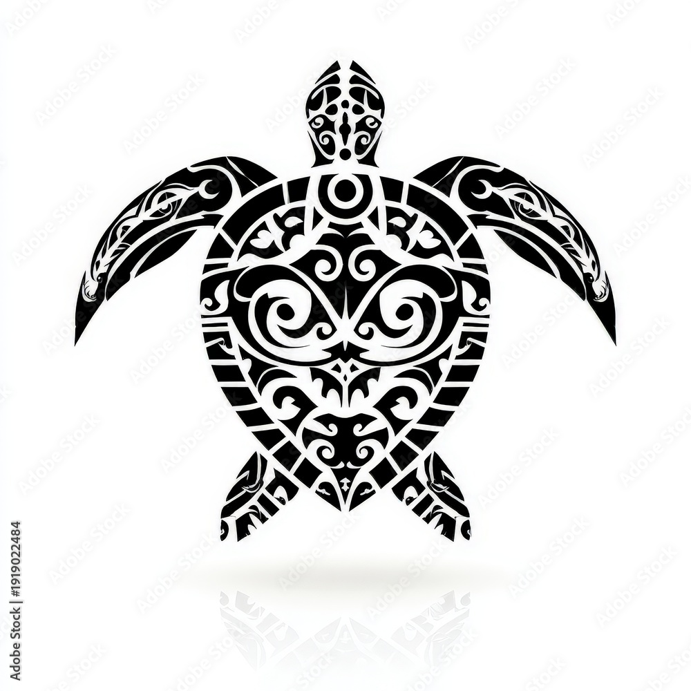 Naklejka premium a maori turtle symbol on white background