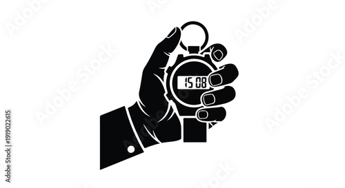 Hand holding a stopwatch, symbolizing time management and deadlines.