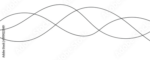 Water wave abstract design. Sea waves pattern.  Technology abstract lines on white background. Undulate black wave swirl, frequency sound wave, twisted curve lines with blend effect.  Eps10