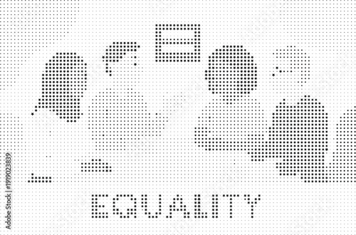 Equality for all: An artistic representation of equality and unity, where silhouettes merge to form the equals symbol.