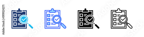 Audit Multi Style Icon Set Vector 