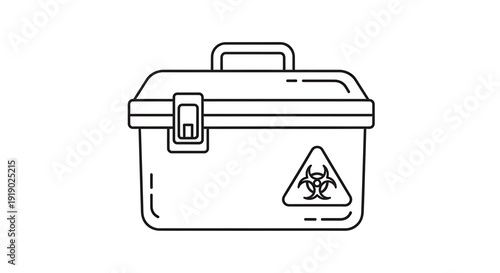 Biohazard First Aid Kit Line Art - Medical Emergency Equipment
