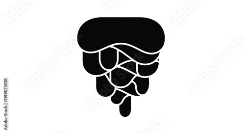 Cartoon vector illustration of an abstract bird of prey with a human brain head symbol for a funny 3d art design