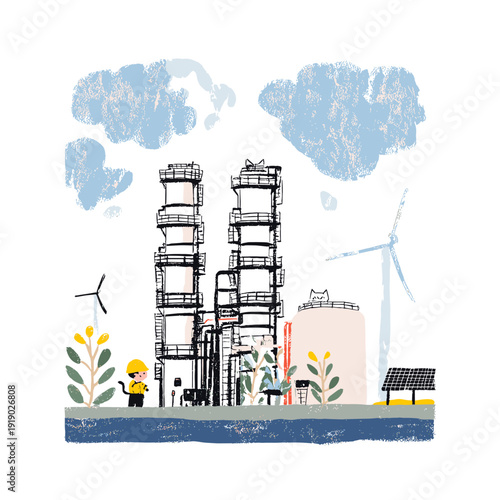Modern Carbon Capture Facility Clean Energy Scene
