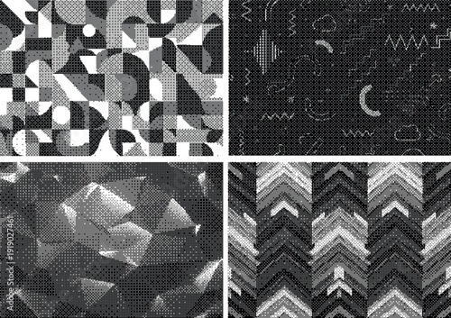 Dither Bitmap Halftone Grunge Texture Set dither