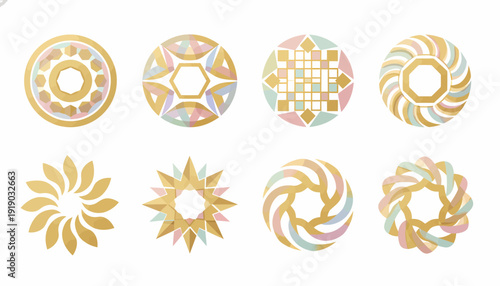 Abstract Geometric Ornaments - Golden Mandala Designs
