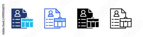 Employment Multi Style Icon Set Vector 