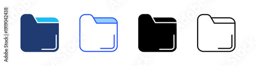 Folder Multi Style Icon Set Vector 