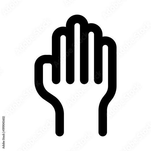 Raise Hand Modern Line Icon for Participation, Attention, and Communication Illustration