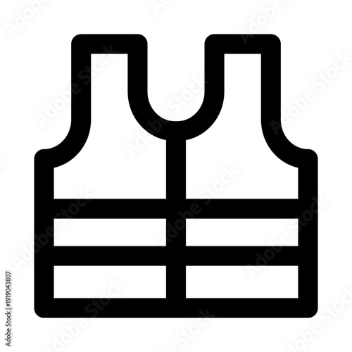 Life Jacket Modern Line Icon for Safety, Water Rescue, and Personal Protection Illustration