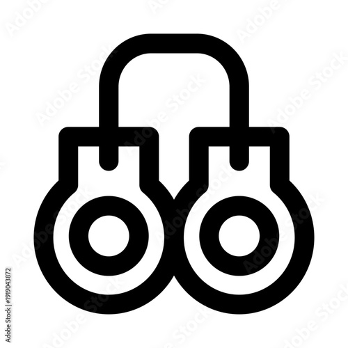 Handcuffs icon for law enforcement and security. Handcuffs Modern Professional Line Icon with minimal clean design representing arrest restraint crime and police authority