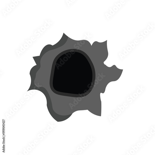 Bullet shot hole vector illustration, bullet hole clip art, bullet hole crack effect vector image, isolated on white background