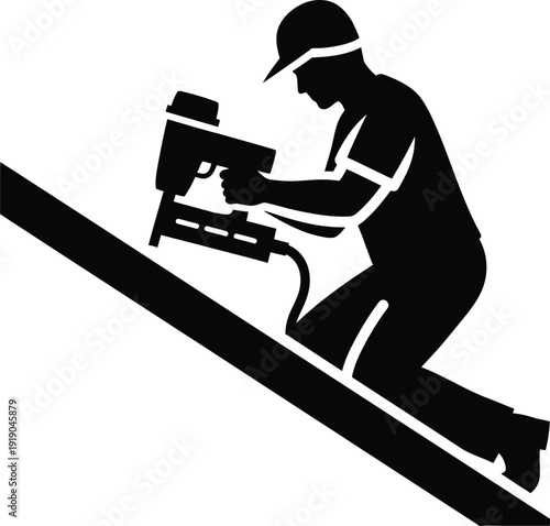 Silhouette Worker Inspecting Pipeline Using Specialized Equipment On Elevated Surface