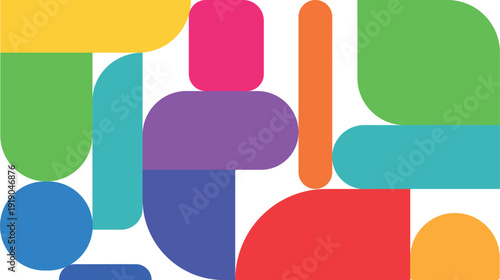 abstraction with colored shapes and scraps