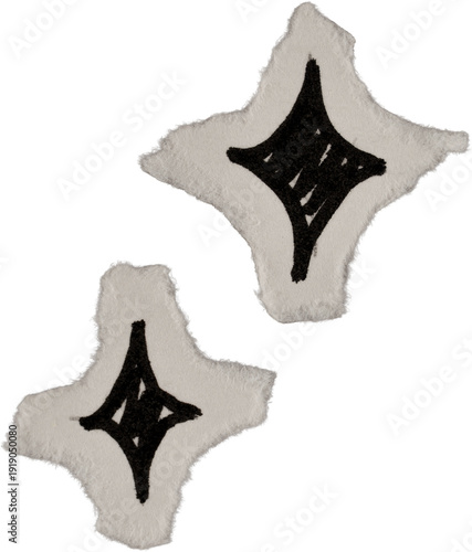 Wallpaper Mural Black And White Vintage Ripped Paper Stars Doodle Torontodigital.ca