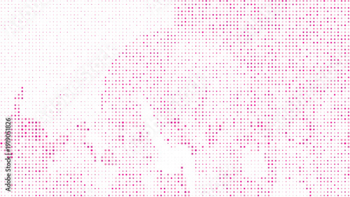 Pixelated Cityscape: An abstract depiction of a city rendered in a mosaic of pink pixels, blurring the lines between reality and digital abstraction.