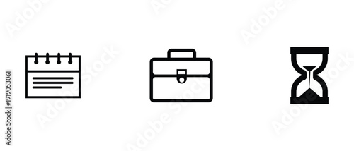 Icons representing time management and organization