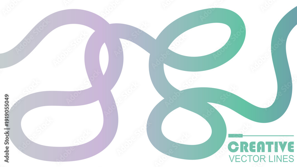 Obraz premium Template with colorful gradient squiggles shapes. Colorful squiggles gradient lines design 