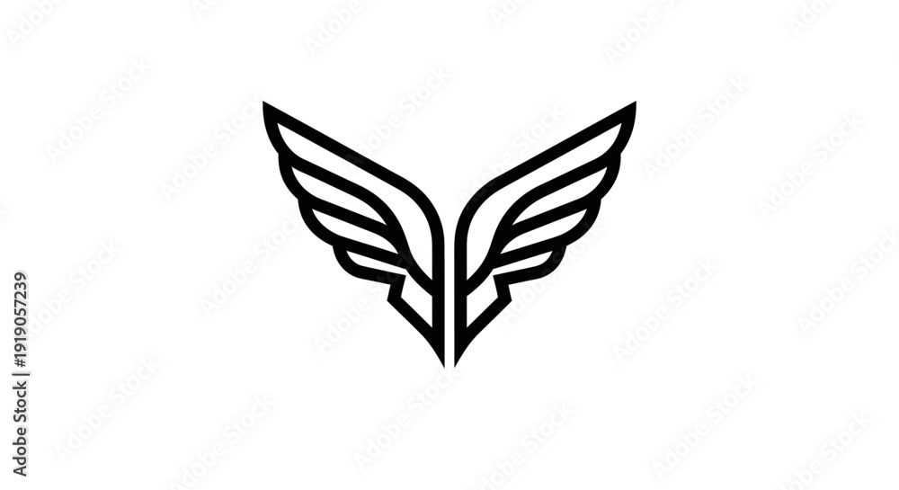 Fotografia Stylized Black Wings Logo Design Element.