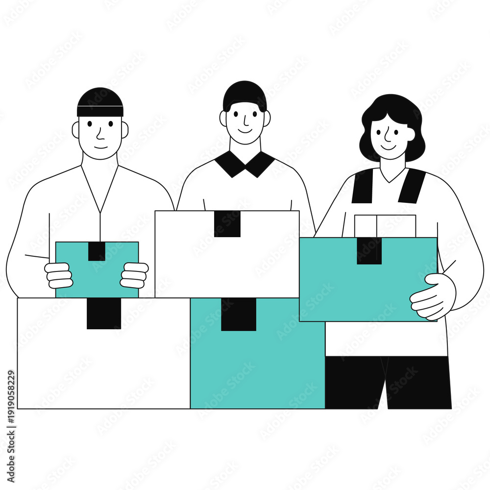 Fototapeta premium Port Worker PNG file on transparent background 