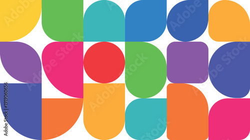 abstraction with colored shapes and scraps